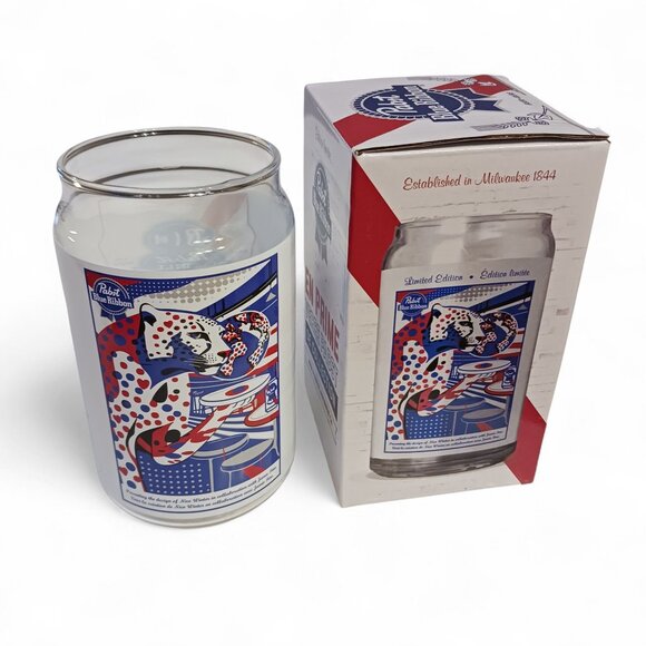 PBR ART Pabst Limited Edition Can Glass CHEETAH Nico Williams Collectible - Picture 6 of 14